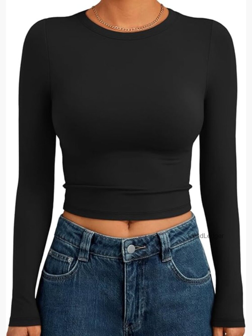 Long Sleeve Crop Top Slim Fit Seamless Tee for Workout Yoga Casual Wear